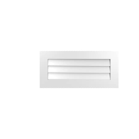 Ekena Millwork Vertical Surface Mount PVC Gable Vent: Non-Functional, w/3-1/2"W x 1"H, Standard Frame, 34"W x 16"H GVPVE34X1601SN